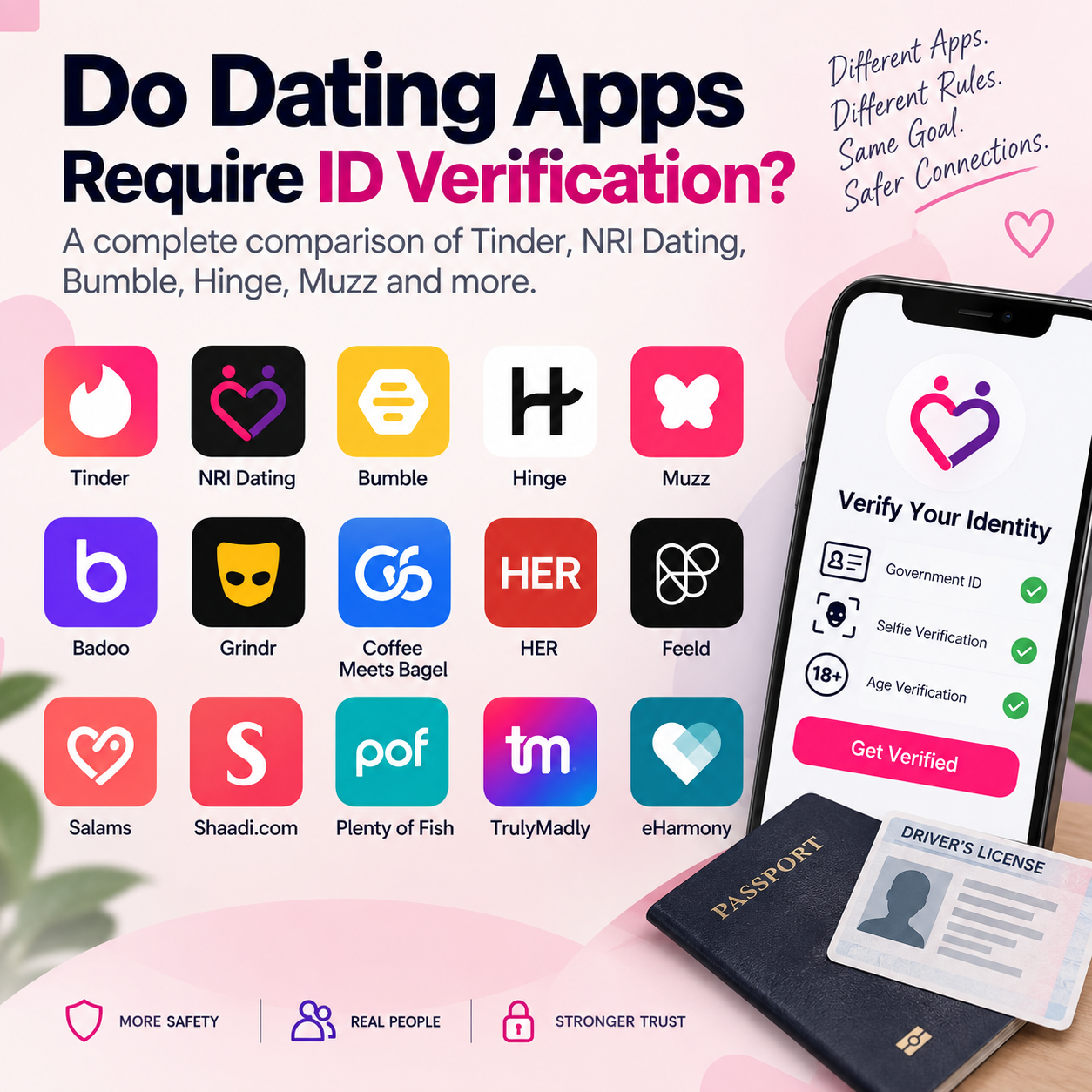 Do Dating Apps Require ID Verification? Comparing Tinder, NRI Dating, Bumble, Hinge, Muzz and More