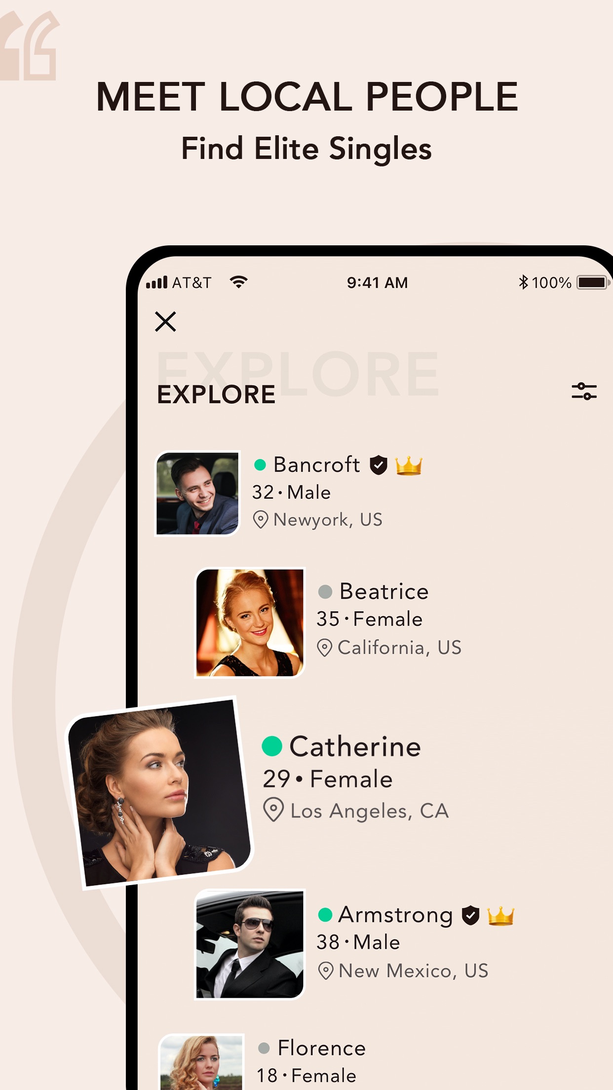 EliteSingles mobile app screenshot